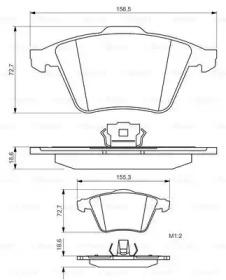 Комплект тормозных колодок (BOSCH: 0 986 494 492)