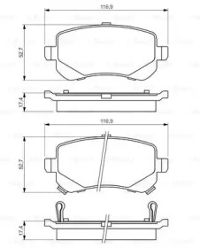 Комплект тормозных колодок (BOSCH: 0 986 494 496)