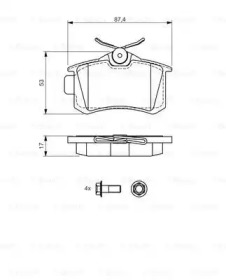 Комплект тормозных колодок (BOSCH: 0 986 494 515)