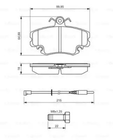 Комплект тормозных колодок (BOSCH: 0 986 494 522)