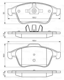 Комплект тормозных колодок (BOSCH: 0 986 494 556)