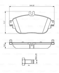 Комплект тормозных колодок (BOSCH: 0 986 494 662)