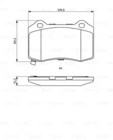 Комплект тормозных колодок (BOSCH: 0 986 494 708)