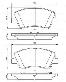 Комплект тормозных колодок (BOSCH: 0 986 494 712)