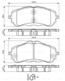 Комплект тормозных колодок (BOSCH: 0 986 494 714)