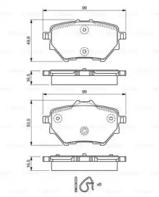 Комплект тормозных колодок (BOSCH: 0 986 494 716)