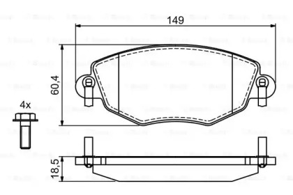 Комплект тормозных колодок (BOSCH: 0 986 494 724)