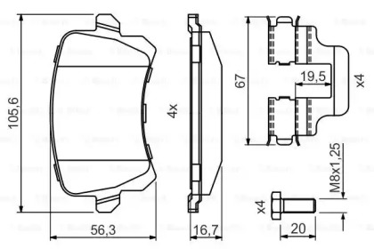 Комплект тормозных колодок (BOSCH: 0 986 494 731)