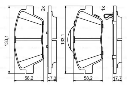 Комплект тормозных колодок (BOSCH: 0 986 494 755)