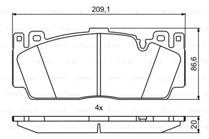 Комплект тормозных колодок (BOSCH: 0 986 494 762)