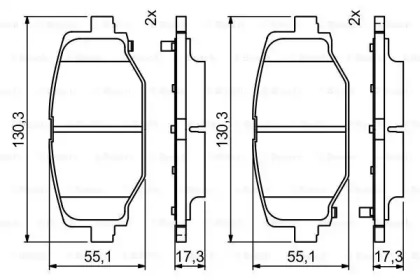 Комплект тормозных колодок (BOSCH: 0 986 494 767)