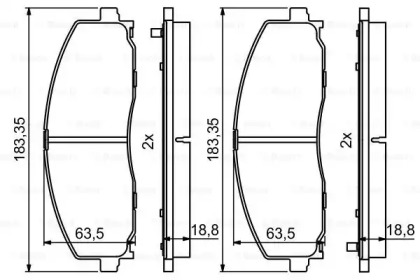 Комплект тормозных колодок (BOSCH: 0 986 494 769)