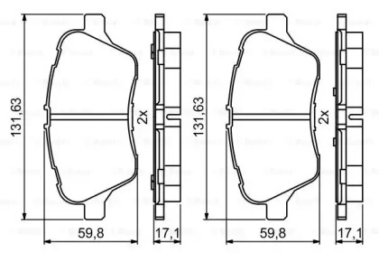 Комплект тормозных колодок (BOSCH: 0 986 494 792)