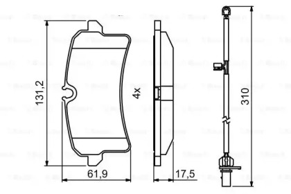 Комплект тормозных колодок (BOSCH: 0 986 494 841)