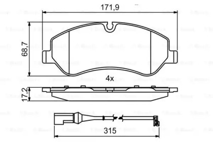 Комплект тормозных колодок (BOSCH: 0 986 494 844)