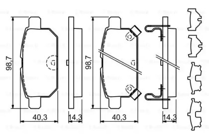 Комплект тормозных колодок (BOSCH: 0 986 494 931)