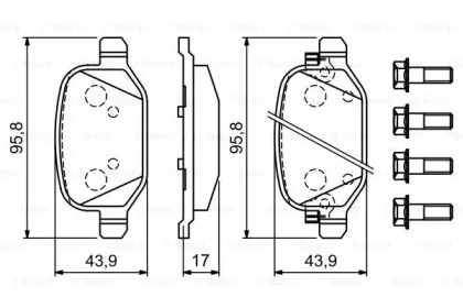 Комплект тормозных колодок (BOSCH: 0 986 494 934)