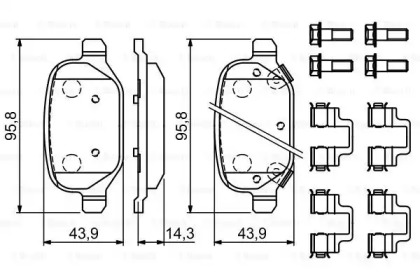 Комплект тормозных колодок (BOSCH: 0 986 494 935)