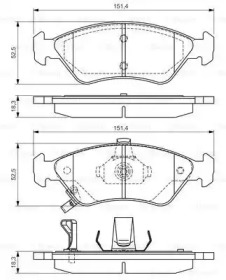 Комплект тормозных колодок (BOSCH: 0 986 495 067)