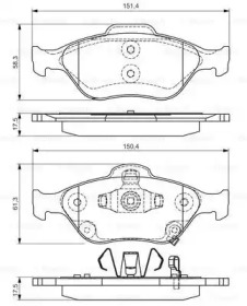 Комплект тормозных колодок (BOSCH: 0 986 495 093)