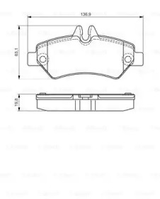 Комплект тормозных колодок (BOSCH: 0 986 495 100)