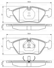 Комплект тормозных колодок (BOSCH: 0 986 495 162)