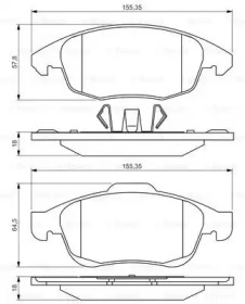 Комплект тормозных колодок (BOSCH: 0 986 495 258)