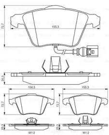 Комплект тормозных колодок (BOSCH: 0 986 495 261)