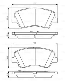 Комплект тормозных колодок (BOSCH: 0 986 495 343)