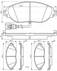 Комплект тормозных колодок (BOSCH: 0 986 495 350)