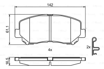 Комплект тормозных колодок (BOSCH: 0 986 495 367)