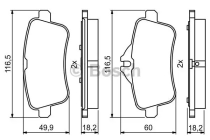 Комплект тормозных колодок (BOSCH: 0 986 495 403)