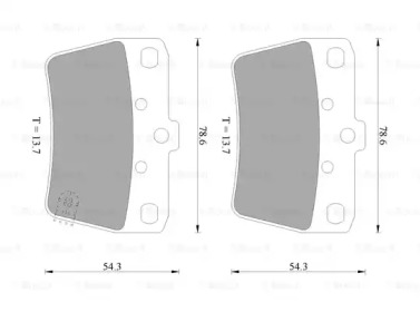 Комплект тормозных колодок (BOSCH: 0 986 505 076)