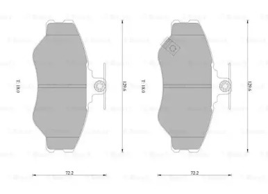 Комплект тормозных колодок (BOSCH: 0 986 505 295)