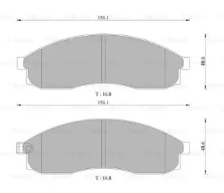 Комплект тормозных колодок (BOSCH: 0 986 505 382)