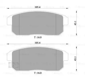 Комплект тормозных колодок (BOSCH: 0 986 505 407)