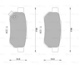 Комплект тормозных колодок (BOSCH: 0 986 505 909)