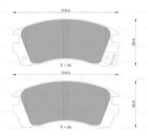 Комплект тормозных колодок (BOSCH: 0 986 505 947)