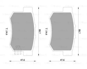 Комплект тормозных колодок (BOSCH: 0 986 505 953)