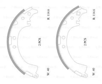 Комлект тормозных накладок (BOSCH: 0 986 AB0 001)