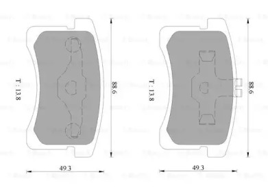 Комплект тормозных колодок (BOSCH: 0 986 AB1 022)