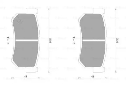 Комплект тормозных колодок (BOSCH: 0 986 AB1 066)