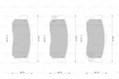 Комплект тормозных колодок (BOSCH: 0 986 AB1 713)