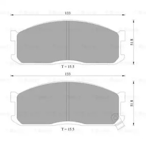 Комплект тормозных колодок (BOSCH: 0 986 AB2 006)