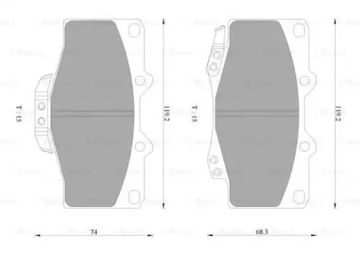 Комплект тормозных колодок (BOSCH: 0 986 AB2 057)