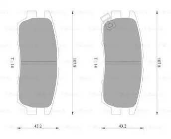 Комплект тормозных колодок (BOSCH: 0 986 AB2 208)