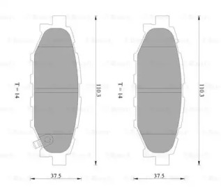 Комплект тормозных колодок (BOSCH: 0 986 AB2 263)