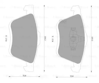 Комплект тормозных колодок (BOSCH: 0 986 AB2 301)