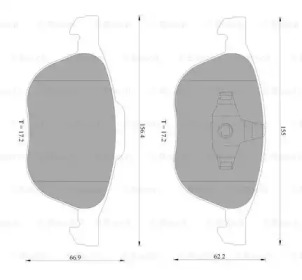 Комплект тормозных колодок (BOSCH: 0 986 AB2 395)