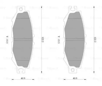 Комплект тормозных колодок (BOSCH: 0 986 AB2 443)